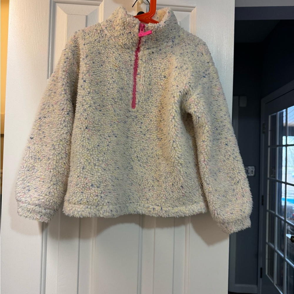 Girls Crewcuts Fleece Speckled 1/4 Zip Pullover